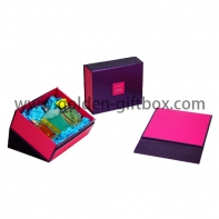 紫色花紋紙展示式摺叠禮品包裝盒