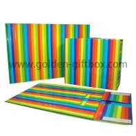 彩虹圖案禮品化妝品摺叠盒配磁石開關折叠盒折叠禮品盒