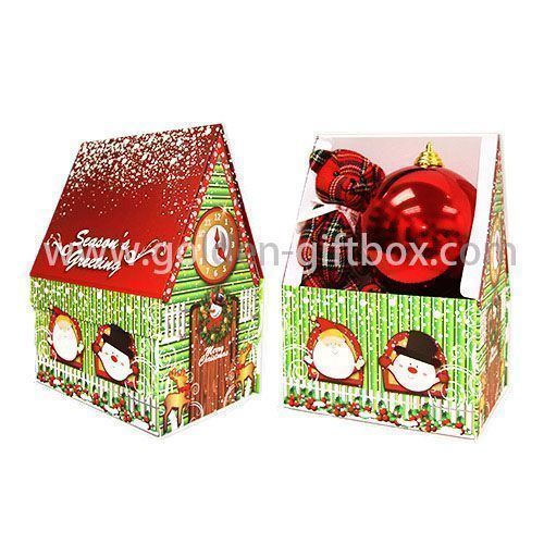 聖誕圖案盒屋形玩具盒配磁石開關及精緻手挽折叠盒折叠禮品盒