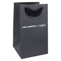 黑色花紋紙燙銀標誌手挽紙袋適合化妝品包裝精品包裝高級紙袋訂製