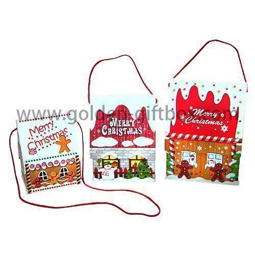 Lovely small christmas house shape cardboard gift packing box