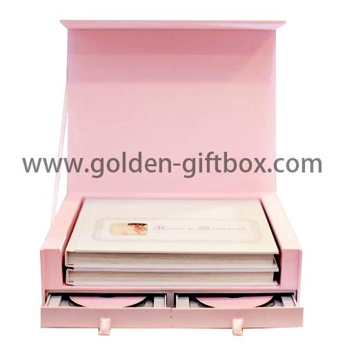 粉紅色高級套裝禮品盒配精美櫃筒